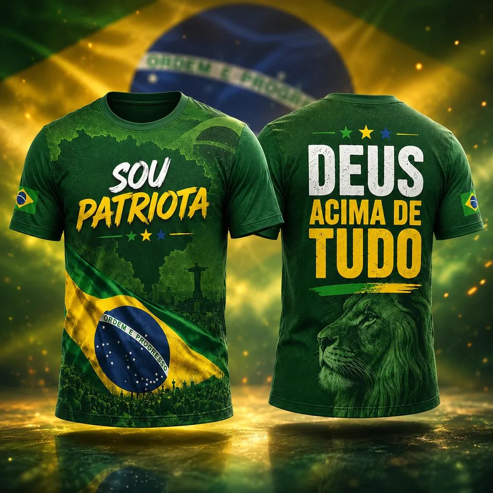 Camisa Sou Patriota Full Print 3D Brasil - foto 2