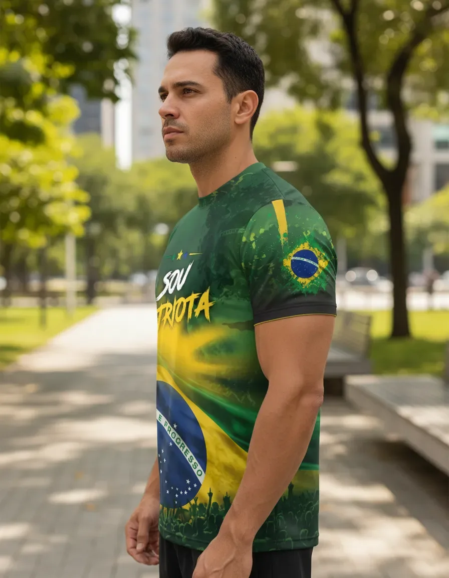 Camisa Sou Patriota Full Print 3D Brasil - foto 4