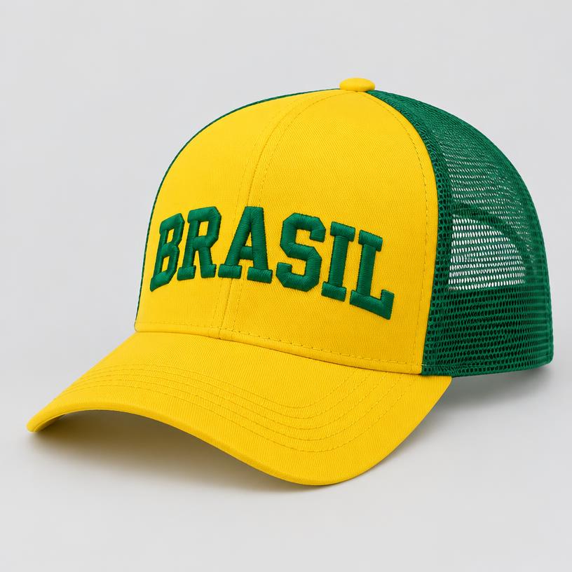 Boné Trucker Brasil Amarelo